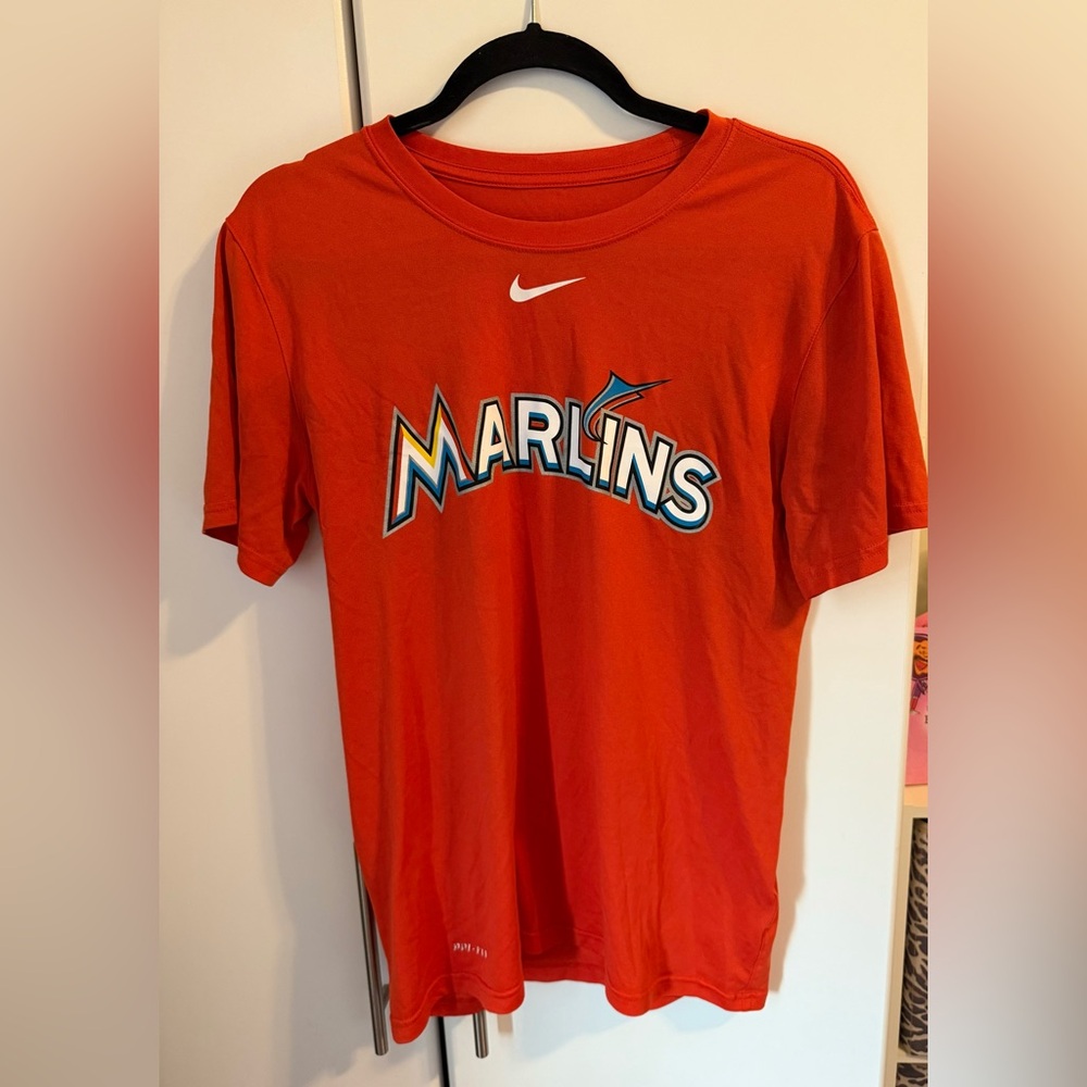 Nike Orange Marlins Short Sleeve Tee